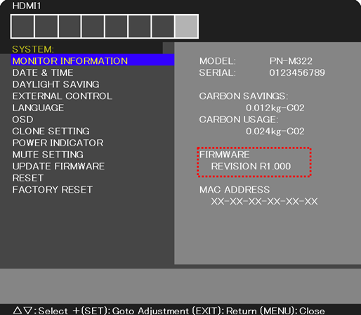 OSD-MONITOR INFORMATION