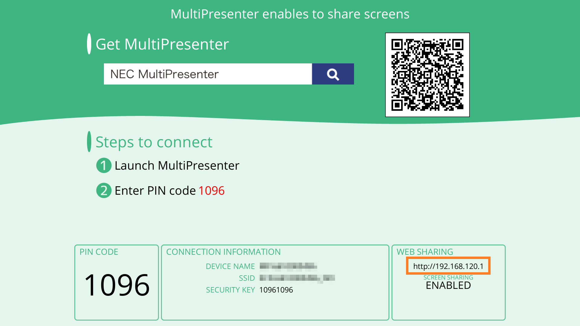 URL: http://<MultiPresenter Stick’s IP address>