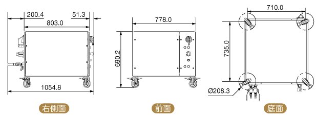 RGB-100K-3P外形寸法図