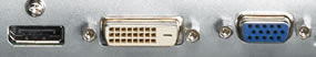 DisplayPort入力コネクタ、DVI入力コネクタ、ミニD-SUB15ピン入力コネクタ