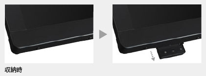 リモコン受光部の可動収納イメージ