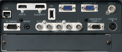 プロジェクターの端子部