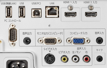 プロジェクターの端子部